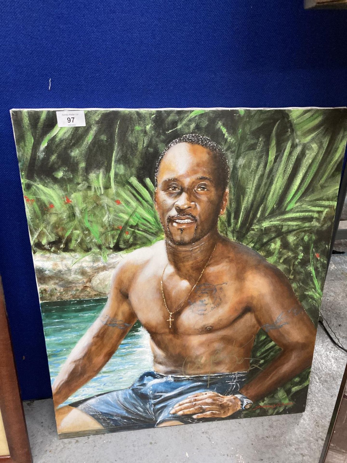 A SIGNED PAINTING SIGNED BY NIGEL BENN