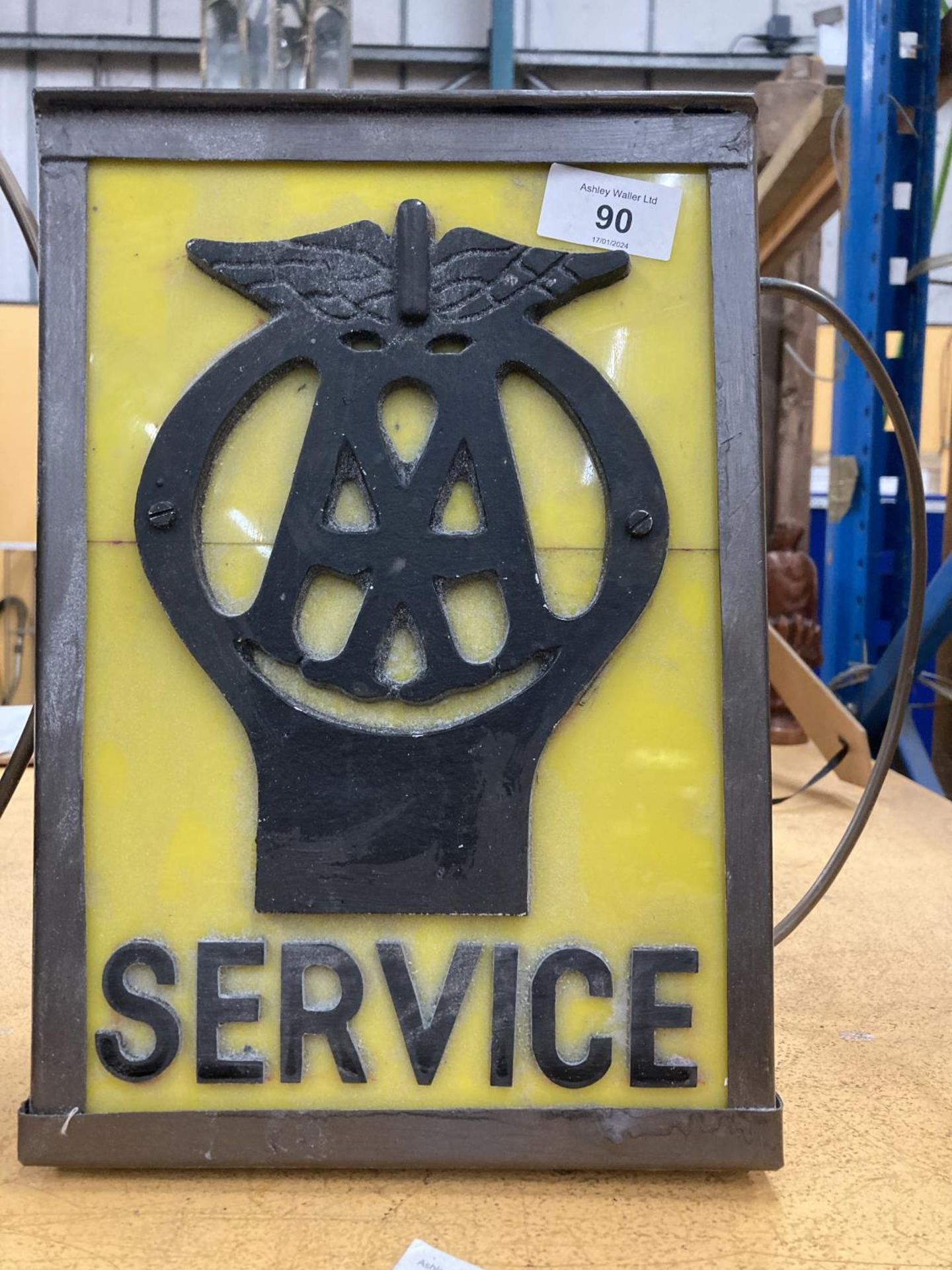 AN AA SERVICE ILLUMINATED LIGHT BOX SIGN