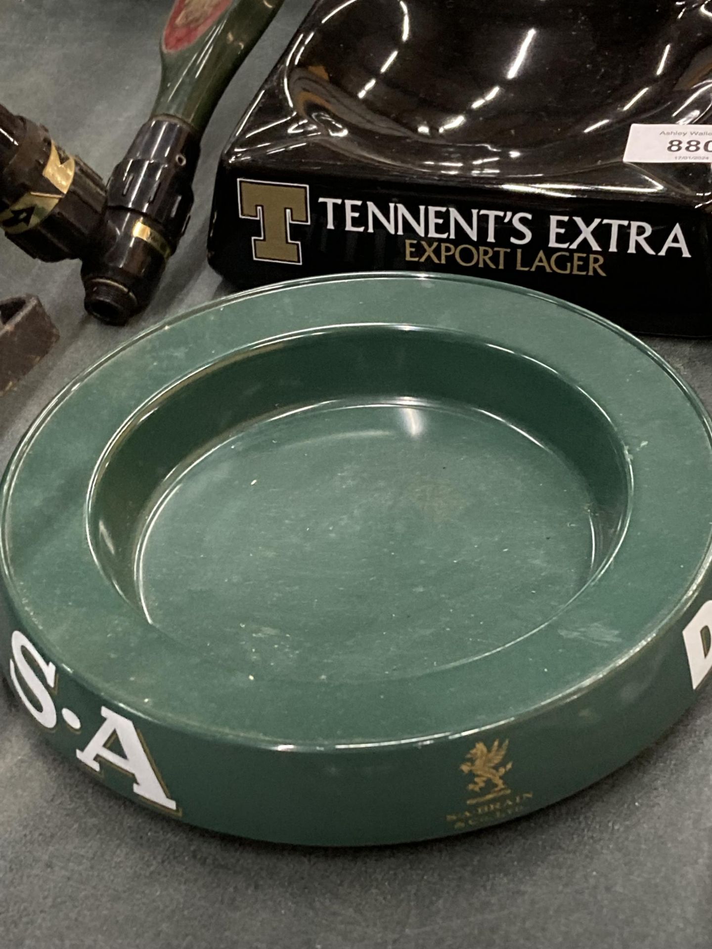 A TENNENT'S CERAMIC AND A S. A. BRAINS MELAMIME ASHTRAYS - Image 3 of 3