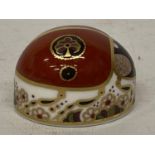 A ROYAL CROWN DERBY LADYBIRD WITH GOLD STOPPER