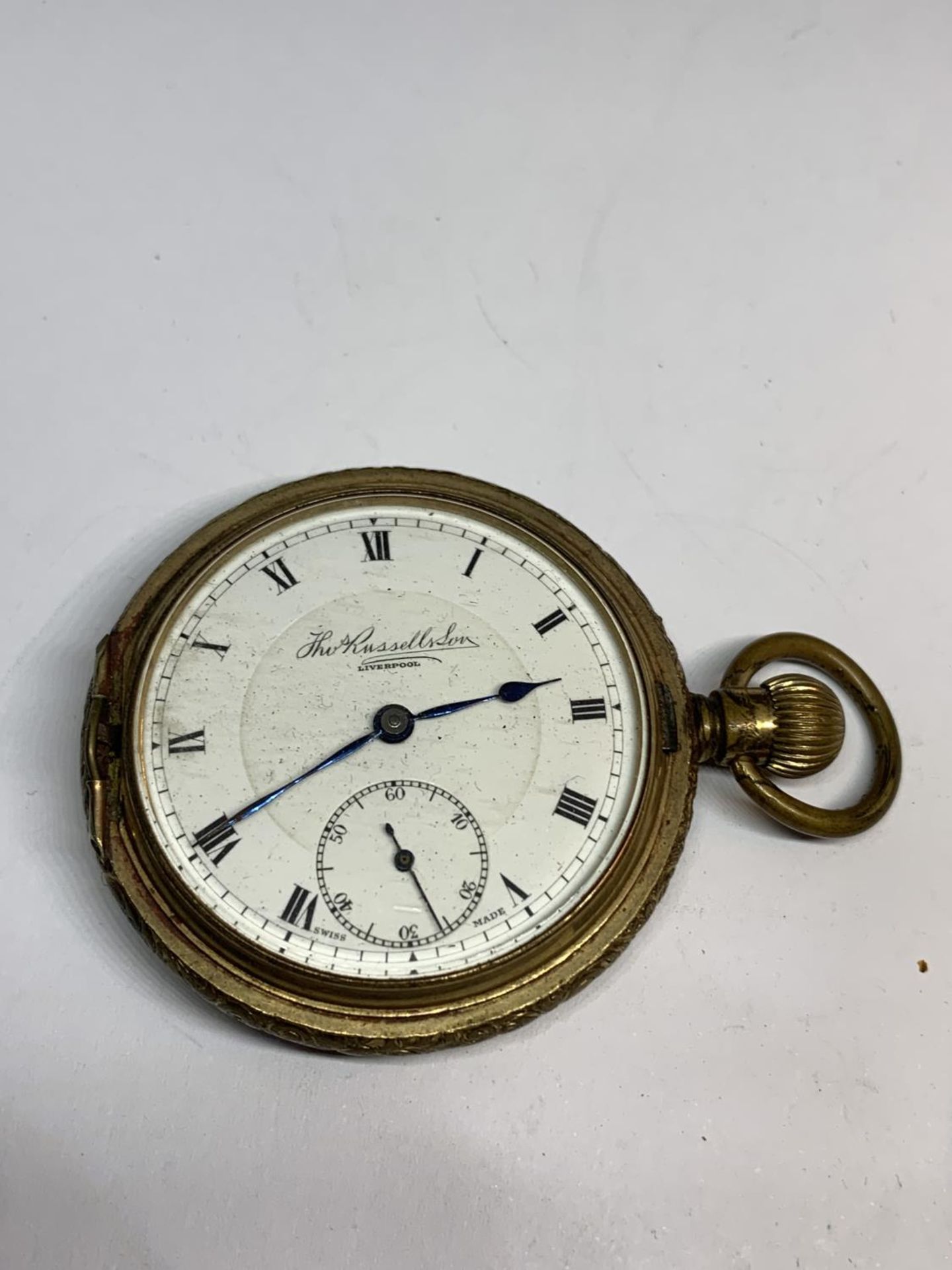 TWO POCKET WATCHES TO INCLUDE A THOS RUSSELL SON LIVERPOOL AND AN IVY - Image 2 of 6