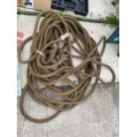 A LARGE PIECE OF HEAVY DUTY ROPE