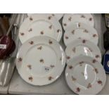 A QUANTITY OF SHELLEY CHINA PLATES WITH A DELICATE FLORAL PATTERN - 12 IN TOTAL