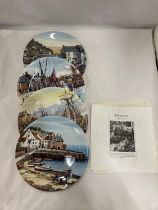 FOUR POOLE POTTERY LIMITED EDITION 'FAMOUS FISHING HARBOURS' CABINET PLATES