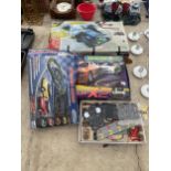 FOUR BOXES OF SCALEXTRIC TO INCLUDE MOTO GP WORLD CHAMPIONSHIP, ETC - ALL BOXES SOLD AS SEEN