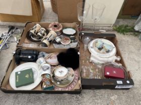 THREE BOXES OF ASSORTED CERAMICS AND HOUSEHOLD ITEMS