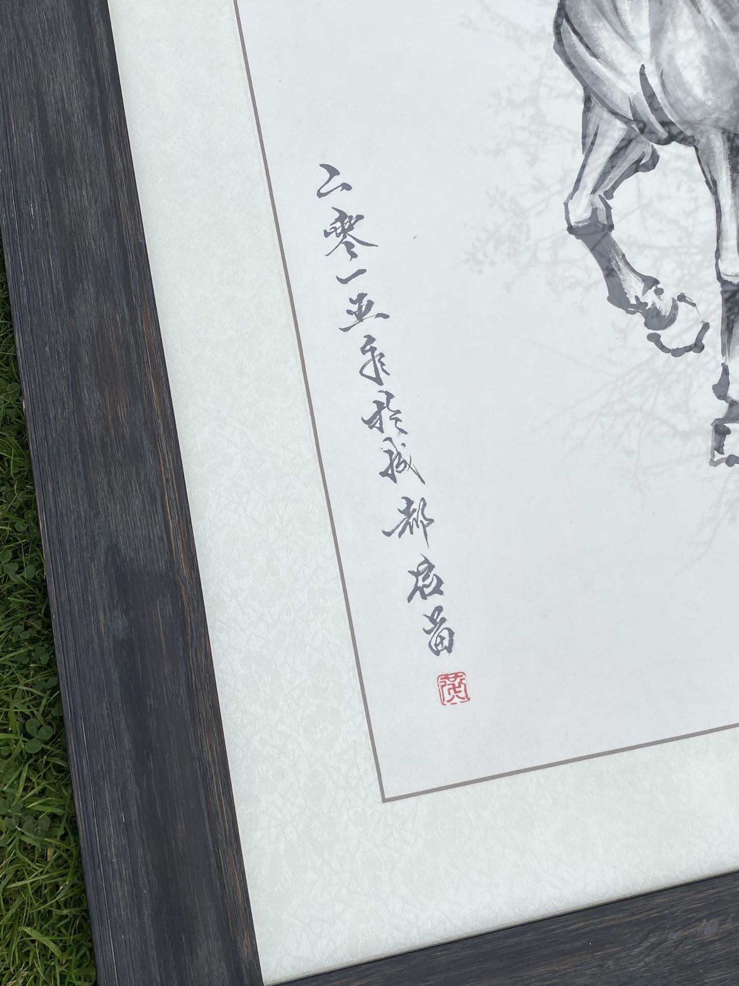 A LARGE CHINESE XU BEIHONG DESIGN HORSE PRINT, SIGNED, 94 X 94CM - Bild 2 aus 5