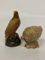 A BESWICK BENEAGLES SCOTCH WHISKEY MINIATURE EAGLE TOGETHER WITH A FLYING HAGGIS MINIATURE