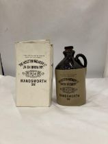 A HEAVY BOXED HOLSTEN BREWERY, WANDSWORTH, STONEWARE BOTTLE