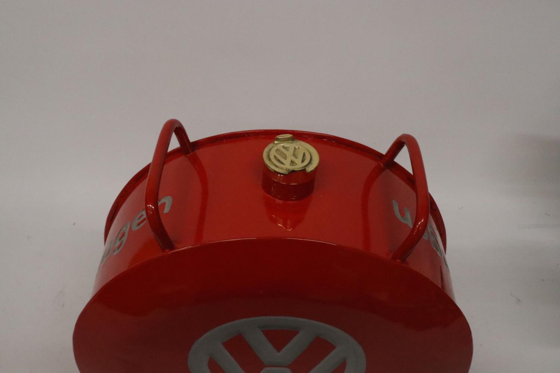 A RED VW PETROL CAN
