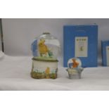 TWO BORDER FINE ARTS WINNIE THE POOH WATERBALLS, A LARGE WINNIE THE POOH AND PIGLET AND A SMALL