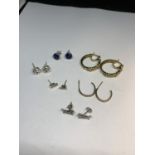 SIX PAIRS OF SILVER EARRINGS