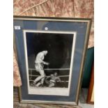 A SIGNED AND FRAMED MUHAMMED ALI & HENRY COOPER PHOTOGRAPH WITH CERTIFICATE OF AUTHENTICITY