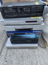 AN ASSORTMENT OF DVD AND VHS PLAYERS TO INCLUDE PANASONIC AND PHILIPS ETC