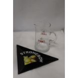 A LARGE PIMMS JUG AND STRONGBOW MELAMINE DRIP TRAY