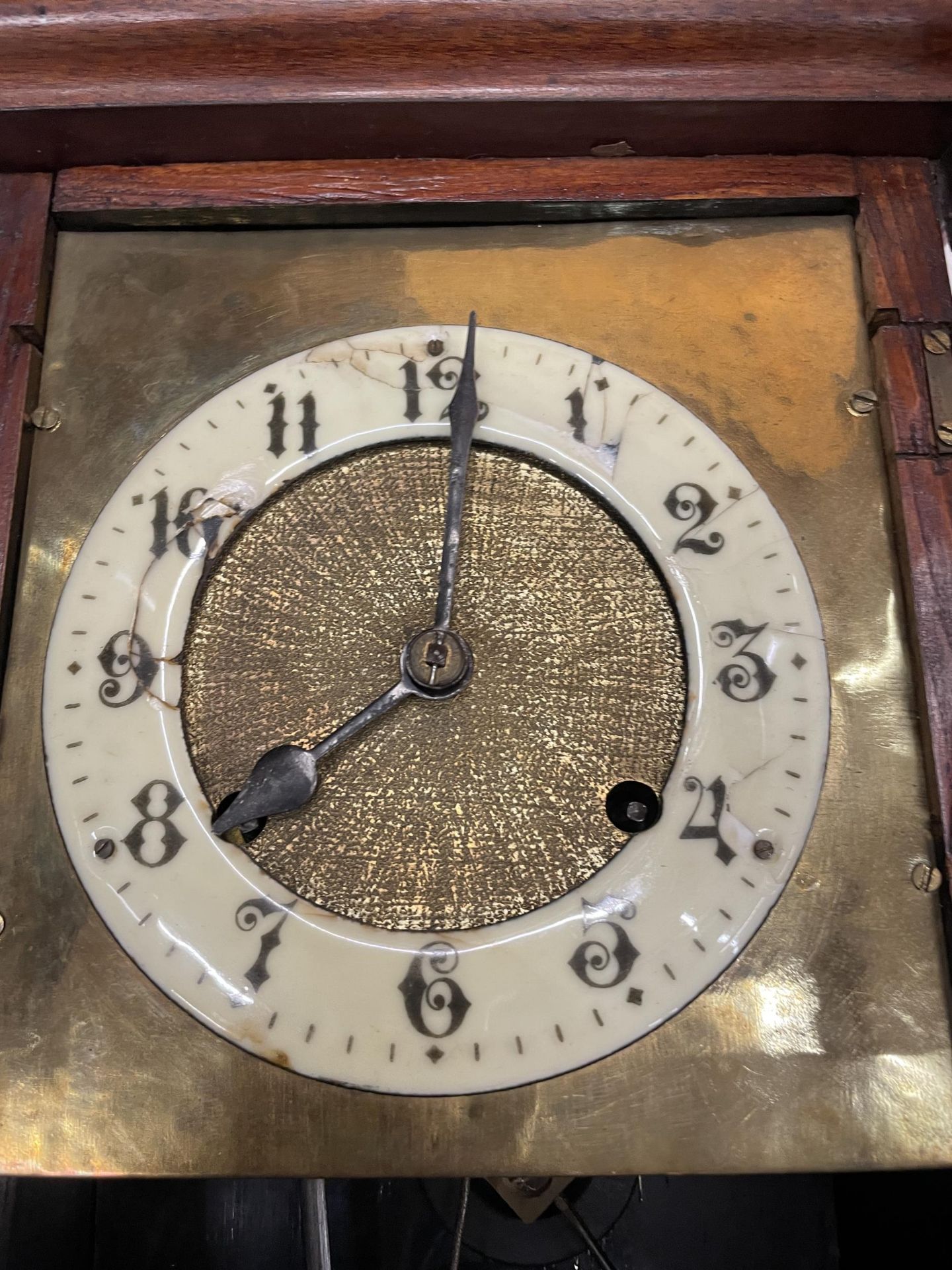 AN OAK CASE CHIMING WALL CLOCK - Image 3 of 3