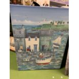 A LARGE CANVAS PRINT OF A HARBOUR SCENE