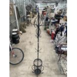 A TALL DECORATIVE METAL COAT, HAT AND STICK STAND (H:184CM)