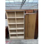 MODERN TEN DIVISION OPEN SHELVES AND A MODERN SINGLE DOOR WARDROBE