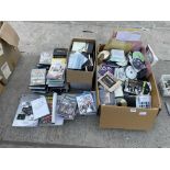 A LARGE ASSORTMENT OF DVDS, CDS AND BOOKS ETC