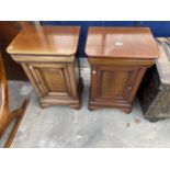 A PAIR OF MODERN CHERRYWOOD POT CUPBOARDS