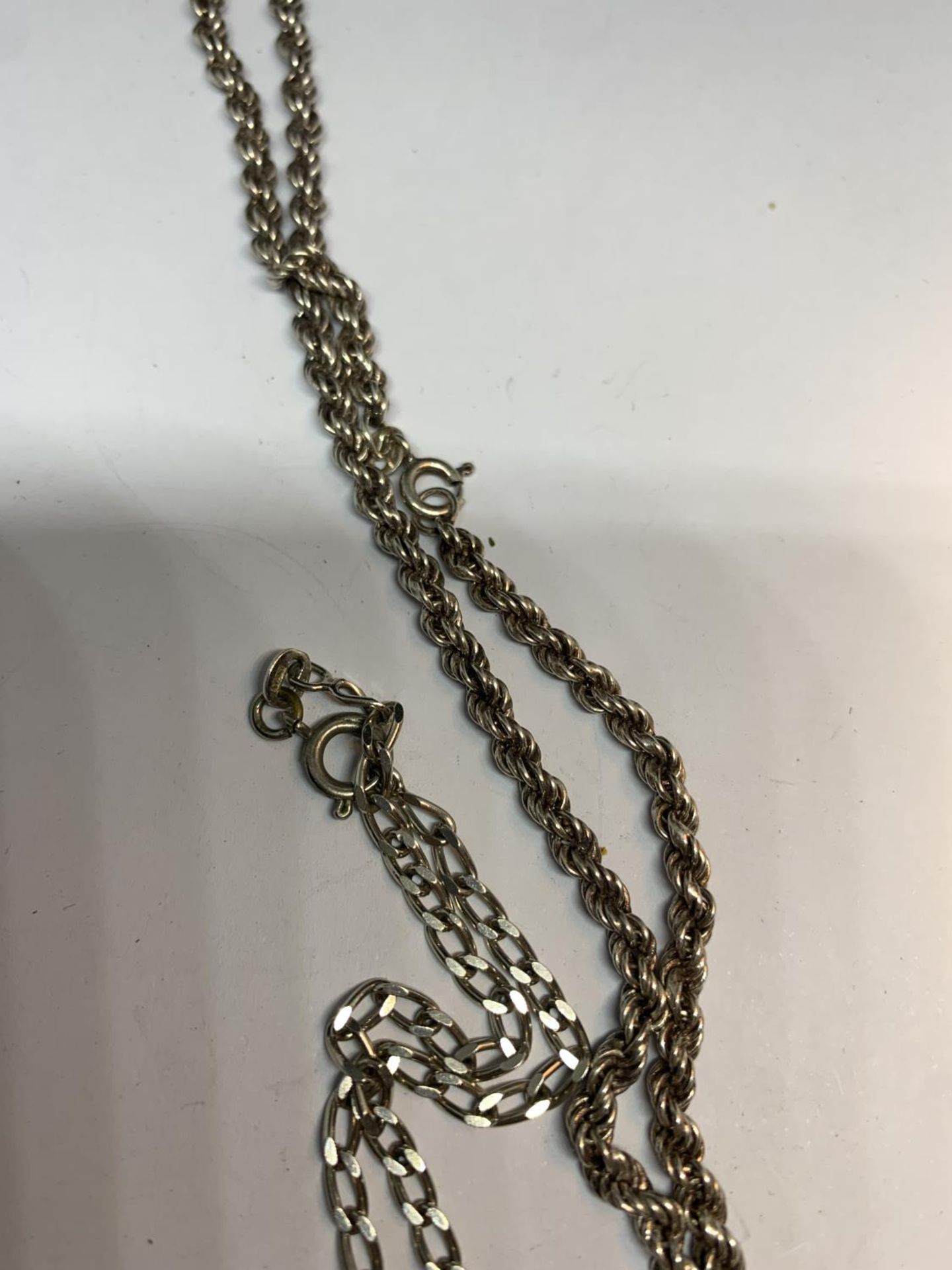 TWO HEAVY SILVER NECKLACES WITH PENDANTS - Image 3 of 3