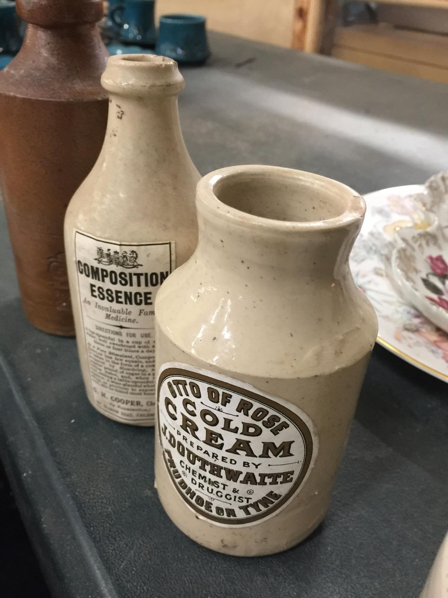 A GROUP OF VINTAGE STONEWARE JARS AND BOTTLES, SOME WITH NEWER LABELS - Image 2 of 4