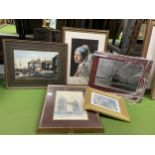 FIVE VARIOUS FRAMED PRINTS