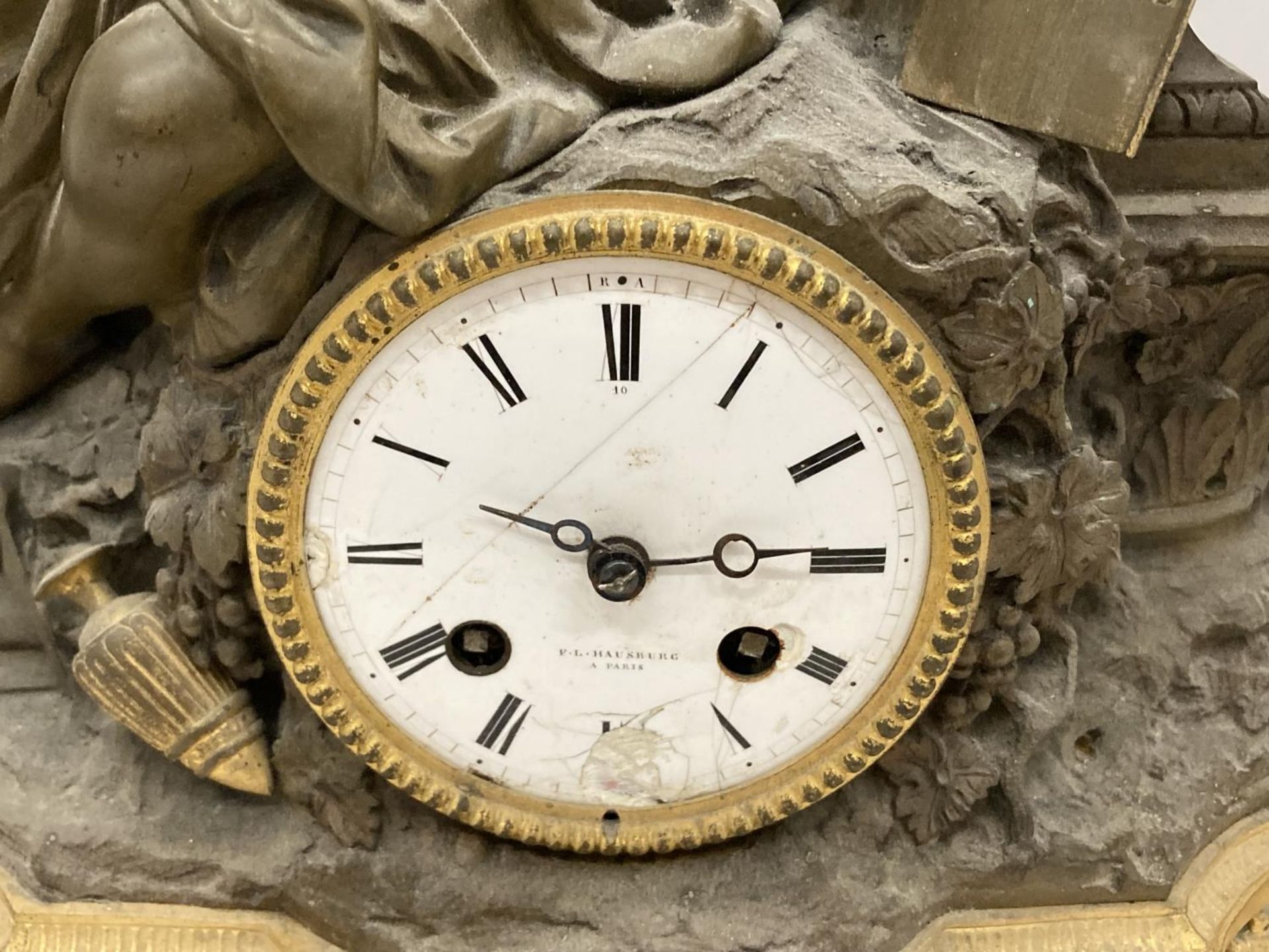 AN ORNATE FRENCH MANTLE CLOCK BY V L HAUSBERG PARIS WITH A LADY HOLDING LIST OF COUNTIRES - EGYPT, - Image 3 of 7