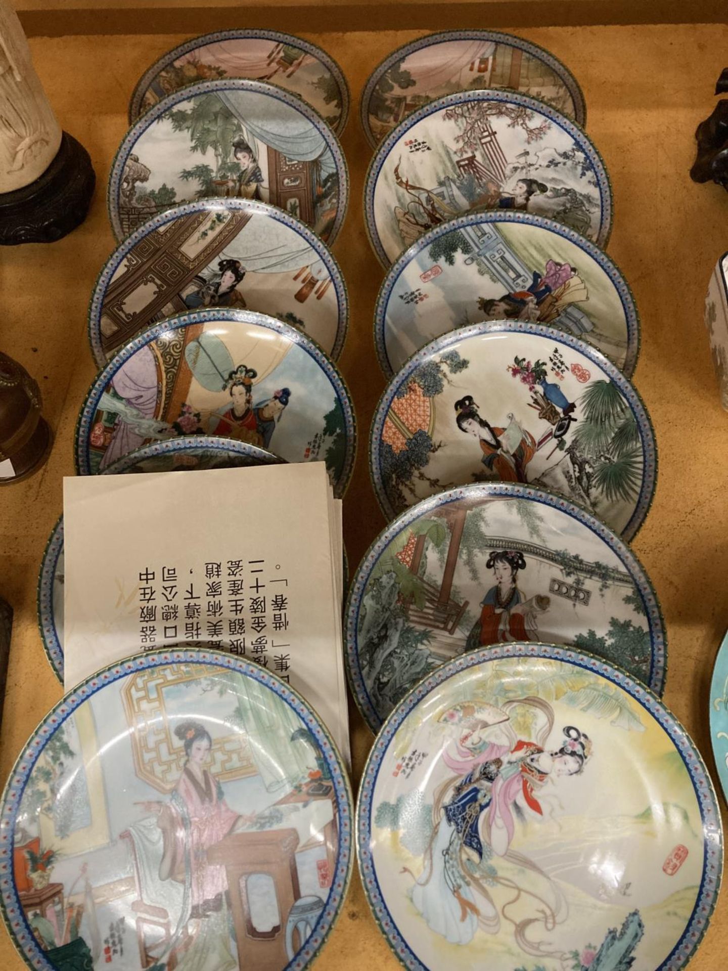 TWELVE VINTAGE CHINESE IMPERIAL JINGDEZHEN PORCELAIN PLATES BY MASTER ARTISAN ZHAO HUIMIN "