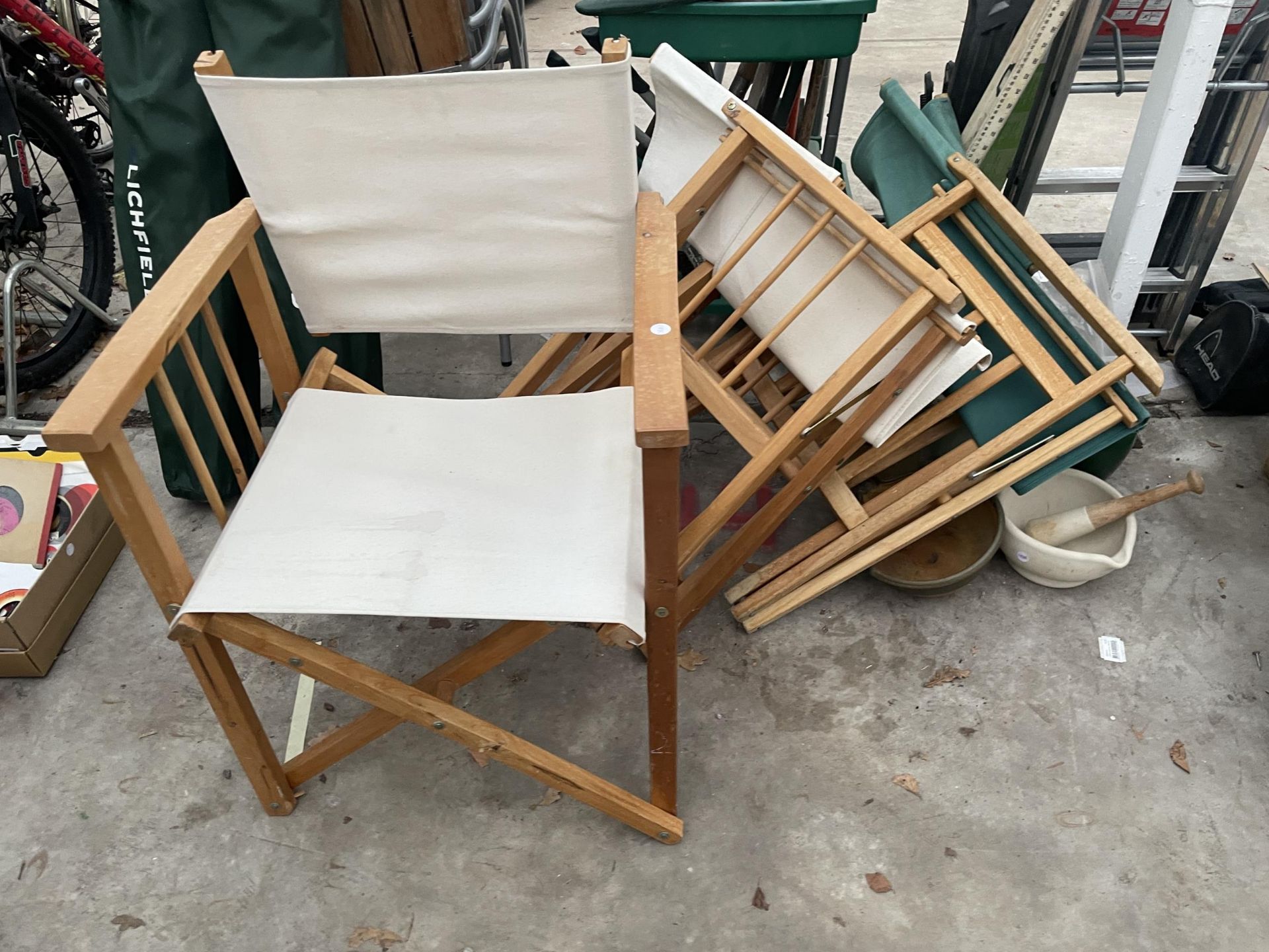 THREE FOLDING DIRECTORS CHAIRS - Image 3 of 3