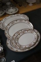 A QUANTITY OF FRANK HAVILAND, LIMOGES, BOOTHS LTD, LARGE SERVING BOWLS AND PLATES - 5 IN TOTAL