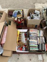 AN ASSORTMENT OF HOUSEHOLD CLEARANCE ITEMS TO INCLUDE BOOKS AND DVDS ETC