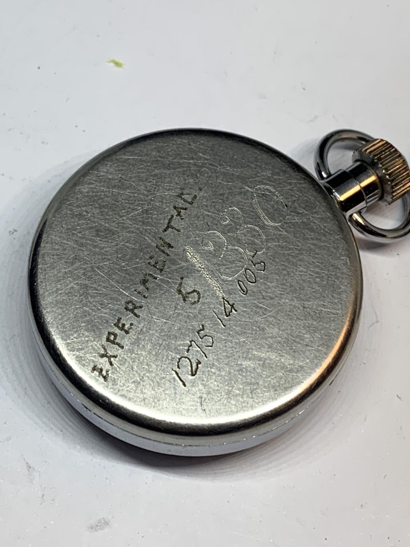 TWO ITEMS TO INCLUDE A HALLMARKED LONDON SILVER MILITARY POCKET WATCH WITH ENGRAVING, ON AN ALBERT - Image 7 of 9