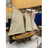 A LARGE MODEL OF A SAILING SHIP