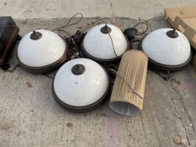 A SET OF FOUR VINTAGE LIGHT FITINGS