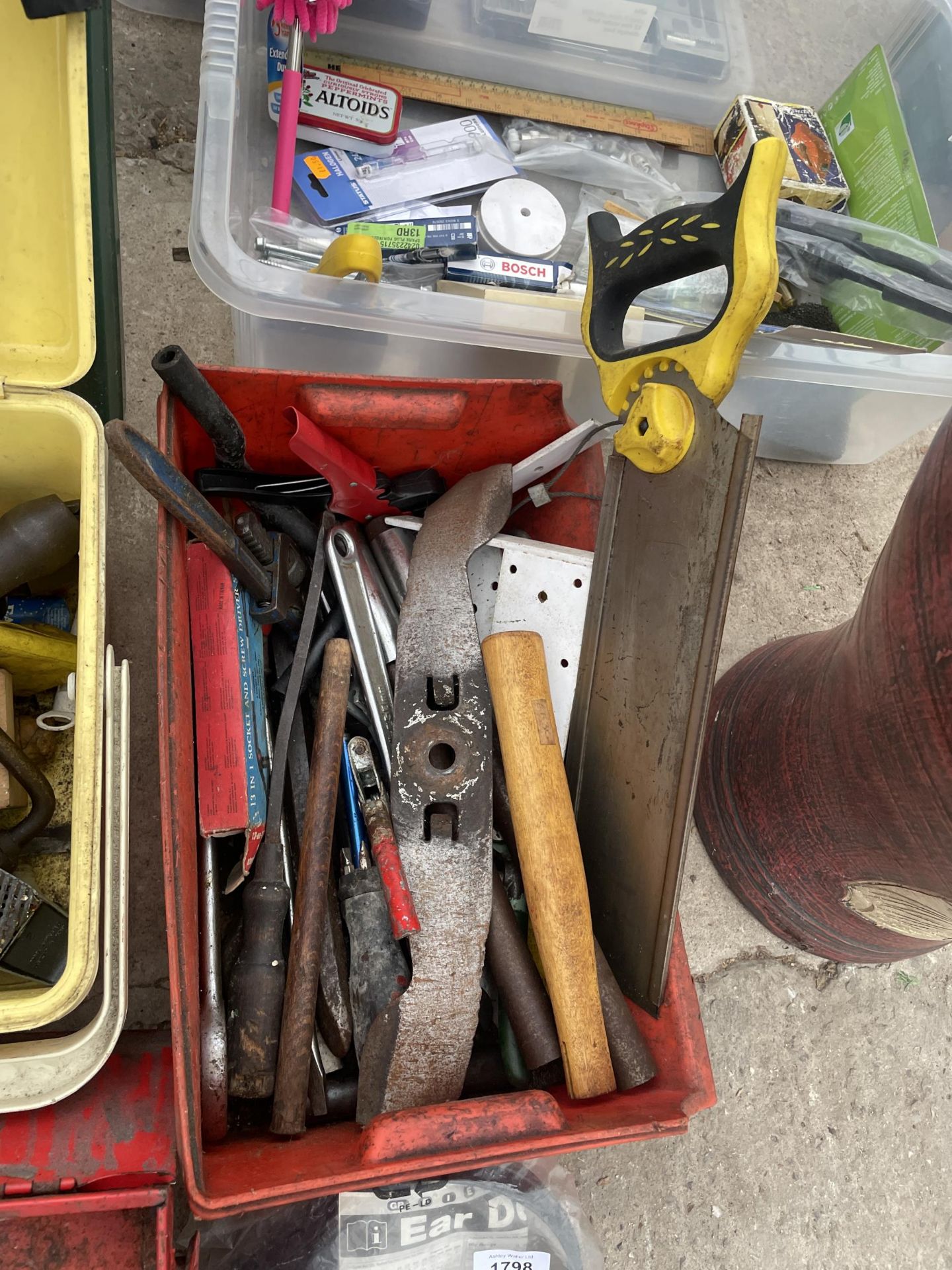 THREE TOOLBOXES AND CONTENTS TO INCLUDE SOCKET SETS, FILES, HAMMERS, ETC - Image 4 of 4