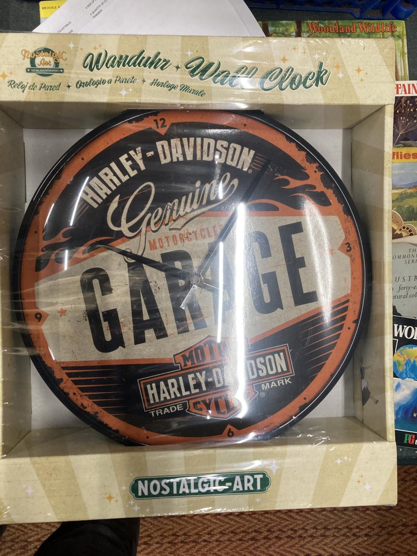 A HARLEY DAVIDSON WALL CLOCK, AS NEW IN BOX - Image 2 of 3