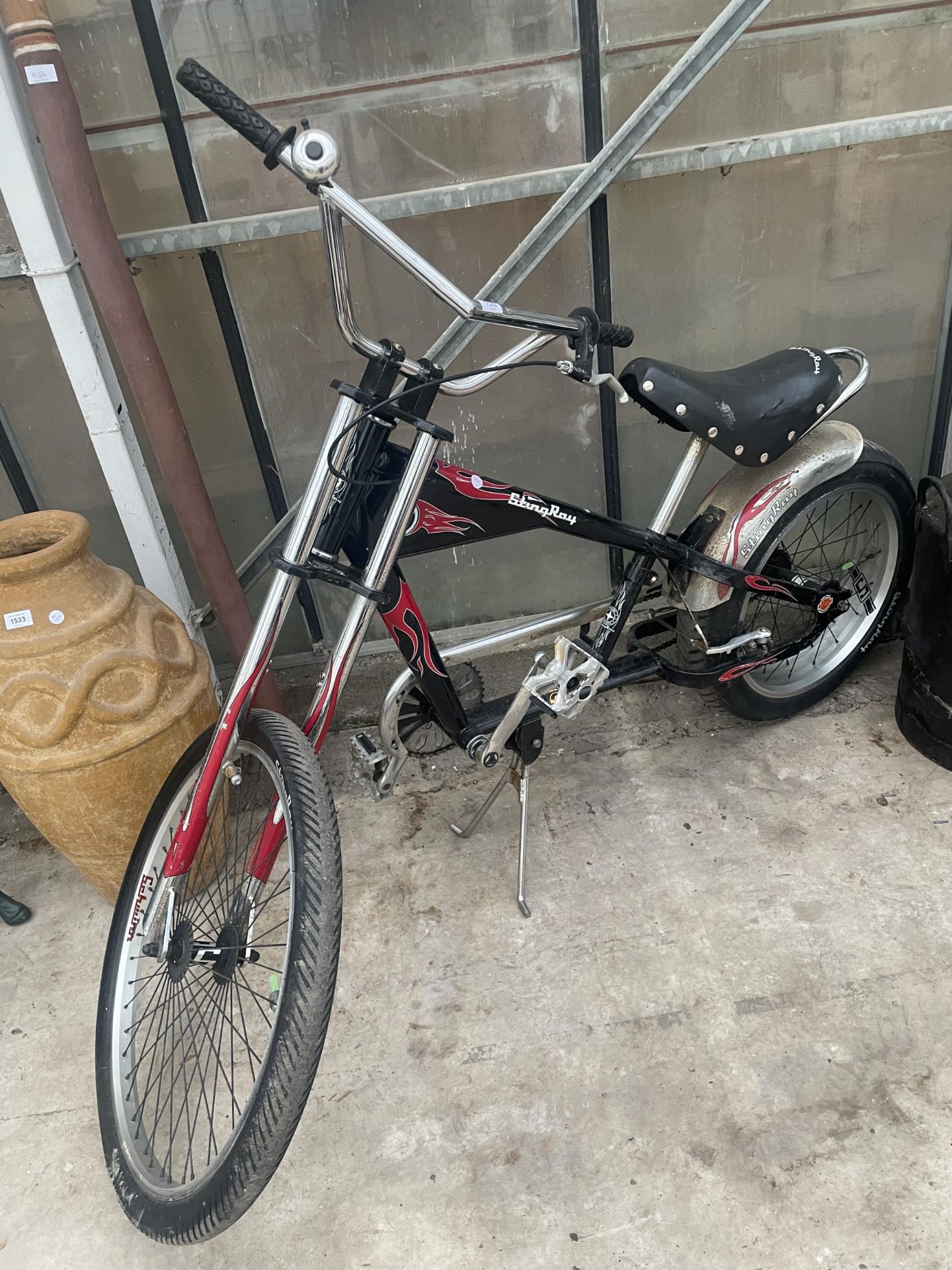 A SCHWINN STING RAY CHOPPER BIKE