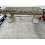 A CONCRETE GARDEN BENCH