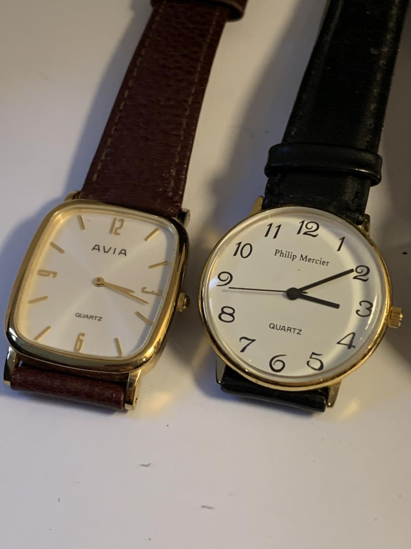 FOUR VARIOUS QUARTZ WATCHES TO INCLUDE A LADIES AND GENTS PHILIP MERCIER WATCH, AN AVIVA AND A - Image 2 of 4
