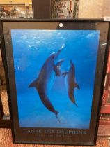 A PRINT OF DOLPHINS 'DANSE DES DAUPHINS, 63CM X 88CM