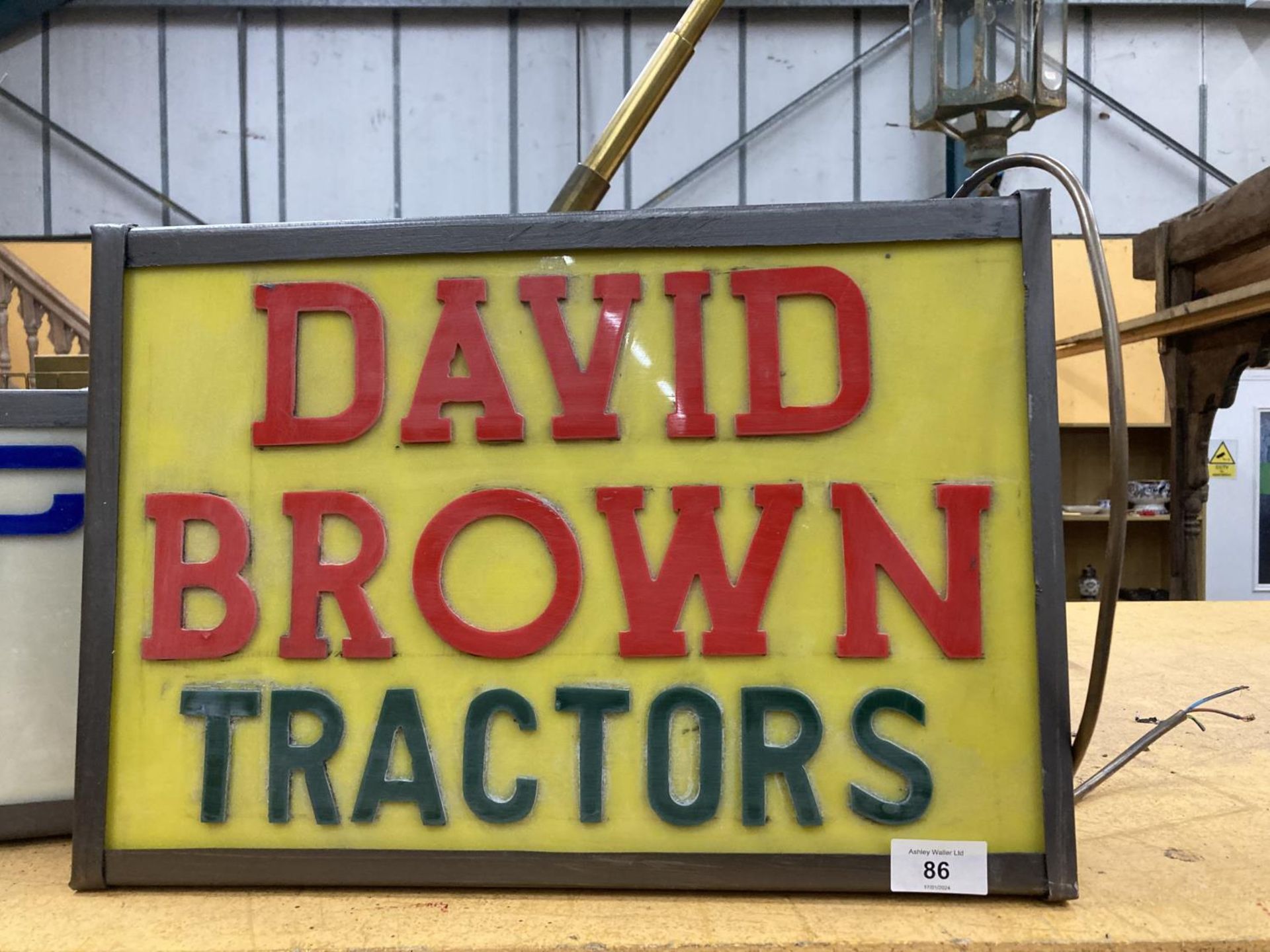 A DAVID BROWN TRACTORS ILLUMINATED LIGHT BOX SIGN