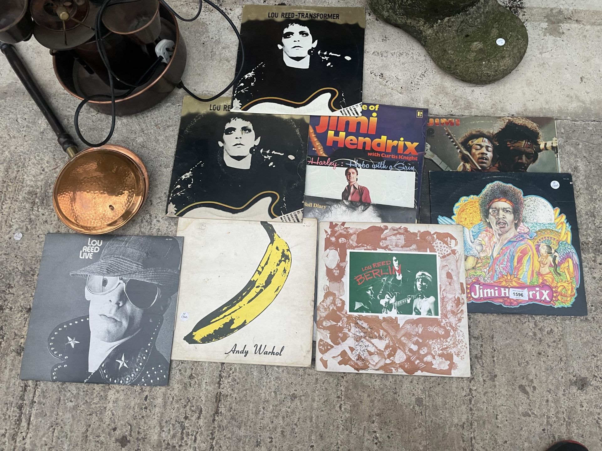 TEN VARIOUS VINYL RECORDS TO INCLUDE JIMMY HENDRIX AND LOU REED ETC