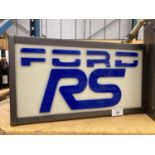 A FORD RS ILLUMINATED LIGHT BOX SIGN