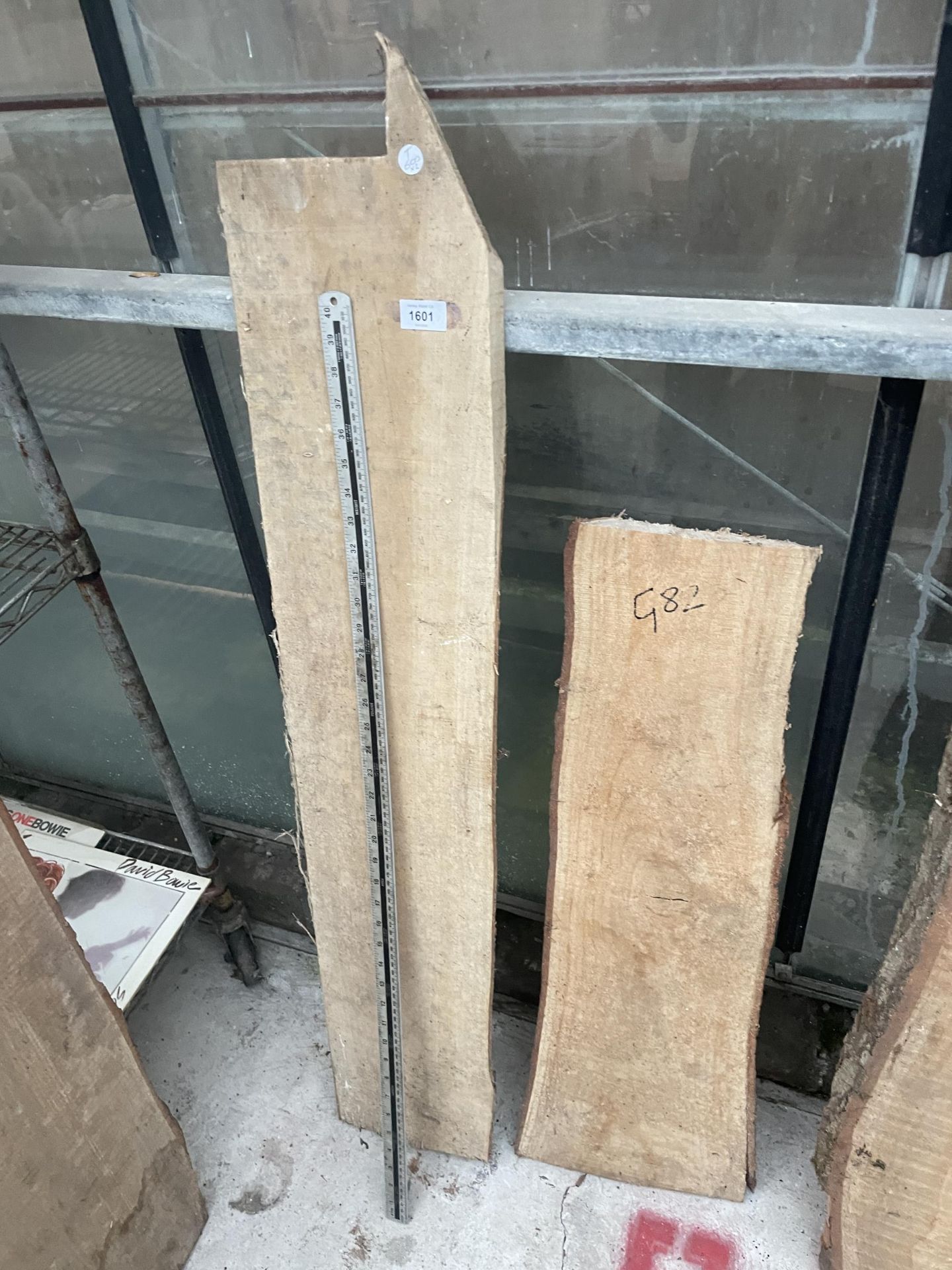 TWO LENGTHS OF ROUGH SAWN BEECH (L:79CM & 109CM)