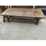 AN OAK COFFEE TABLE, 59 X 26"