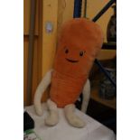 A VERY LARGE ALDI 'KEVIN THE CARROT' PLUSH FIGURE, APPROX 138CM