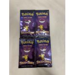 FOUR PACKS OF US RELEASE 2022 POKEMON TRICK OR TRADE CARDS