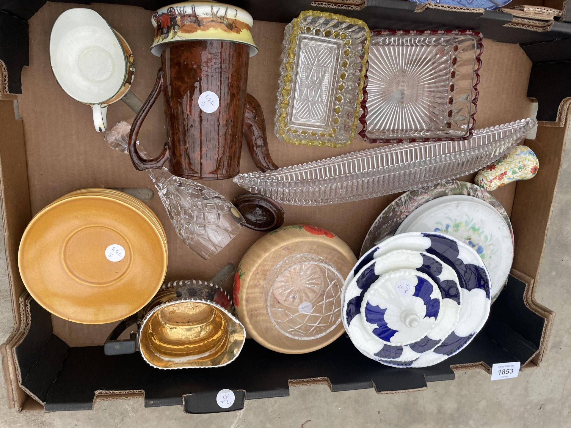 THREE BOXES OF VARIOUS CERAMIC ITEMS TO INCLUDE PLATES, CUPS, ETC - Image 3 of 3